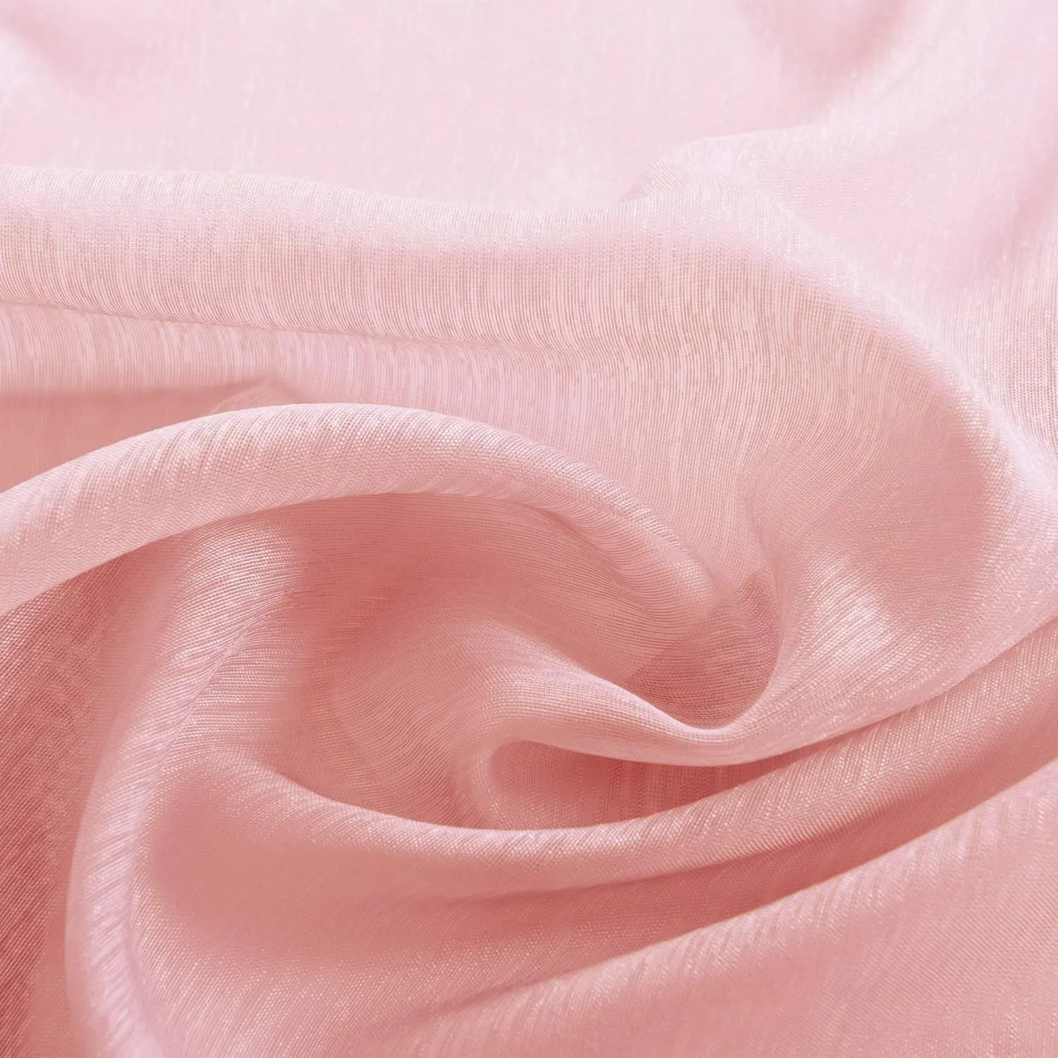 Sheer Pink Curtains 2 Panels 84 Inches Long Grommet Window Voile Drape Transparent Faux Linen Semi Sheer Curtain for Bedroom Girls Room Decor Living Room Wide 52 Length Nickel Soft Light Blush Pink