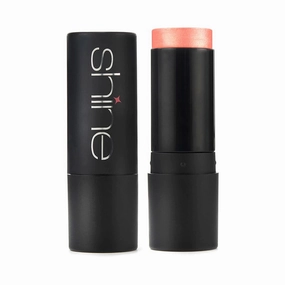 Shine Cosmetics Blush Stick - Easy to Apply & Blend Pigmented Cream Blush Stick | Cruelty Free | Free From Gluten, Parabens, Use on Cheeks, Lips and Eyes (Delightful, .42 oz)