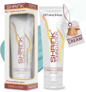 Shrink Toning Lotion - Heat Activated Cellulite Cream and Firming Body Lotion for Women and Men - Body Cream for Stomach, Tummy, and Body - with Caffeine, Vitamin E, Skin Tightening Body Cream (8oz)