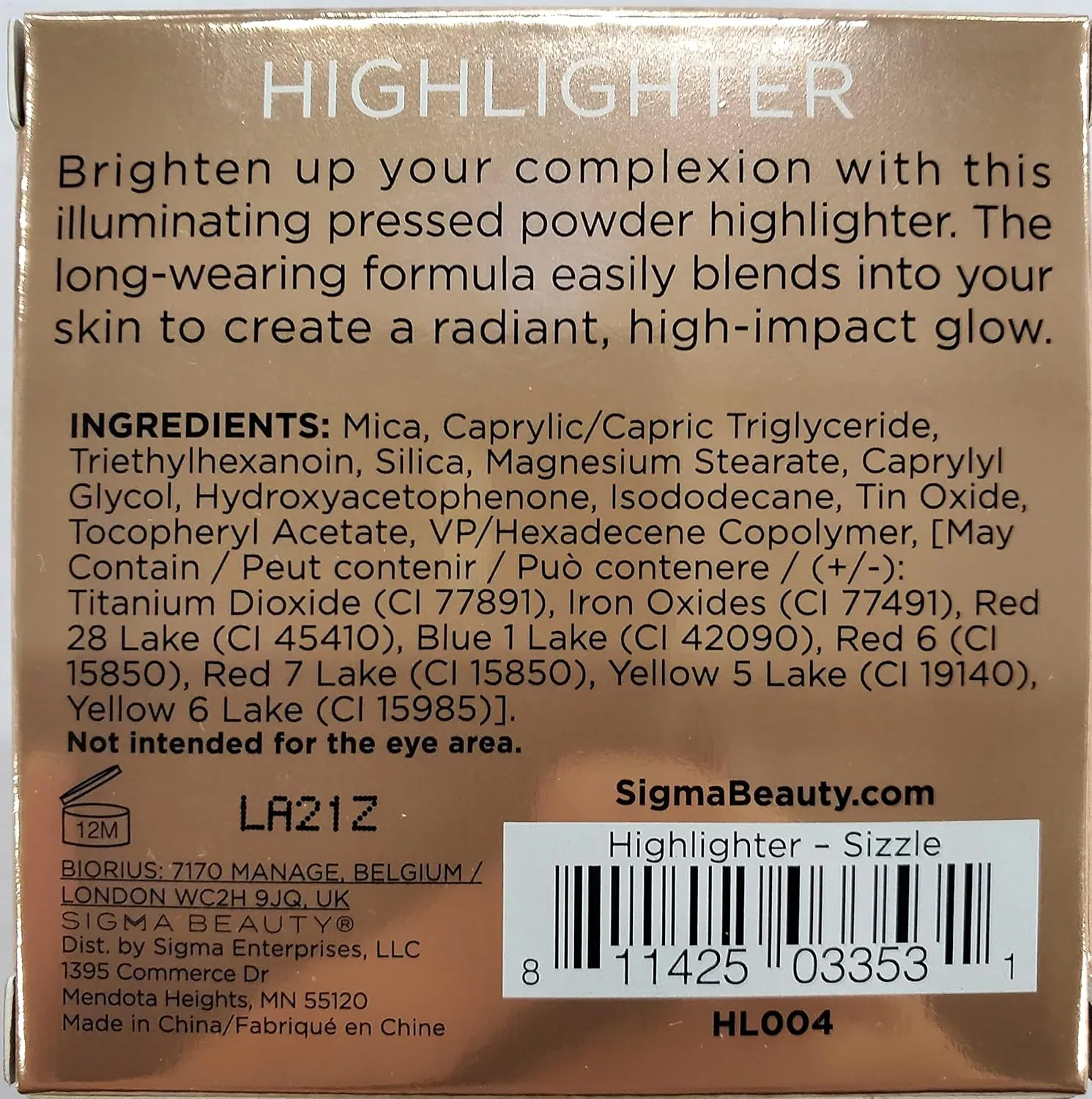 Sigma Beauty Highlighter Makeup – Illuminating Highlighting Powder for Face, Sheer Glimmer Face Highlighter for Cheeks, Cupid’s Bow, & Brow Bone (Sizzle, Rosy Gold Metallic)
