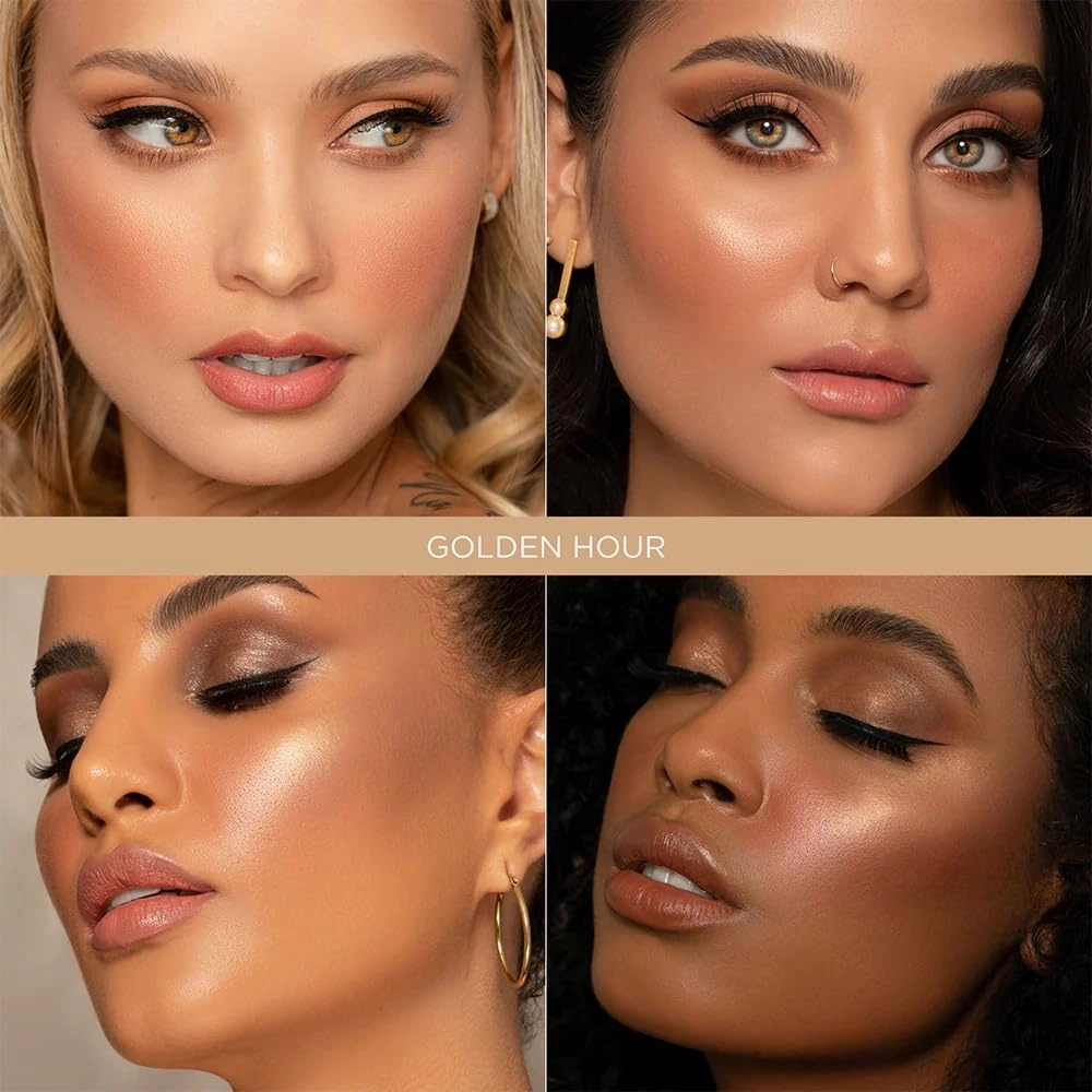 Sigma Beauty Highlighter Makeup – Illuminating Highlighting Powder for Face, Sheer Glimmer Face Highlighter for Cheeks, Cupid’s Bow, & Brow Bone (Golden Hour, Warm Amber Metallic)