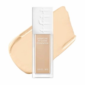 Signature Fit Cover Foundation - Blemish Cover, Full Coverage, Matte & Poreless Finish, Long-lasting & Lightweight, Korean Makeup, 1.02 Fl Oz (C01 Porcelain, 1.02 Fl Oz)