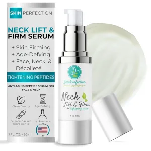 Skin Perfection Skin Firming Rejuvenating Serum Neck Lift and Firm Facial Lifting Serum 20% Pepha Tight & Relistase Anti-aging Treatment for Face, Neck and Decollete Crepe Skincare