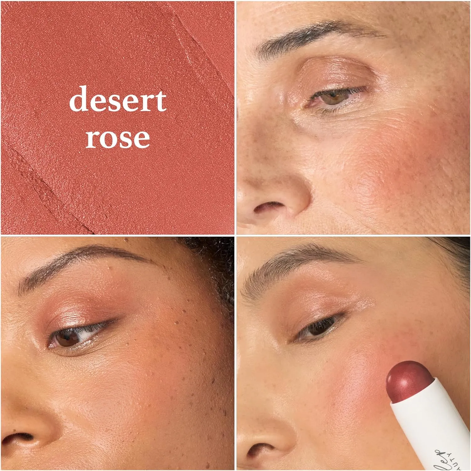 Skip The Brush Contour Duo - Cream to Powder Multi-Purpose Makeup Sticks - Pigmented, Buildable Color for Eyes, Cheeks, and Lips - Desert Rose   In Paradise