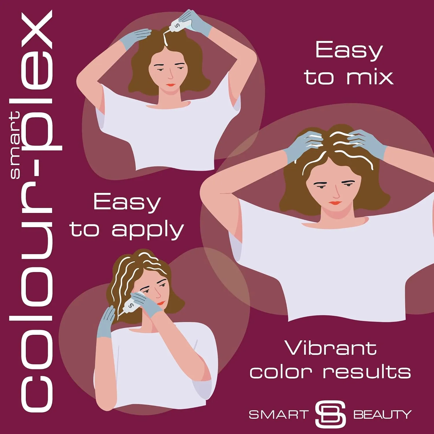 Smart Beauty Dark Red Hair Dye Permanent with Plex Anti-Breakage Technology, Real Red, 5.07 Fl Oz, PPD Free, Vegan, Cruelty Free, Suitable for light to mid-brown hair