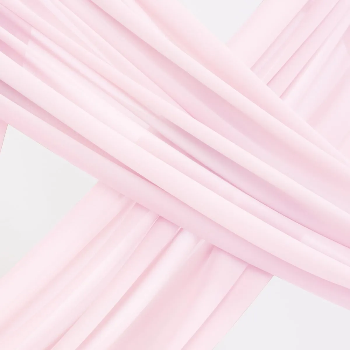 Socomi Wedding Arch Draping Fabric 2 Panels 29" x 19Ft Blush Pink Sheer Chiffon Curtain Drapes 6 Yards for Wedding Ceremony Birthday Party Decoration