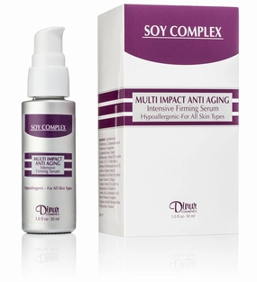 Soy Complex Multi Impact Anti Aging Firming Serum Reduces Fine Lines & Wrinkles Rehydrates Skin Smoother 1 oz. 30 ml.