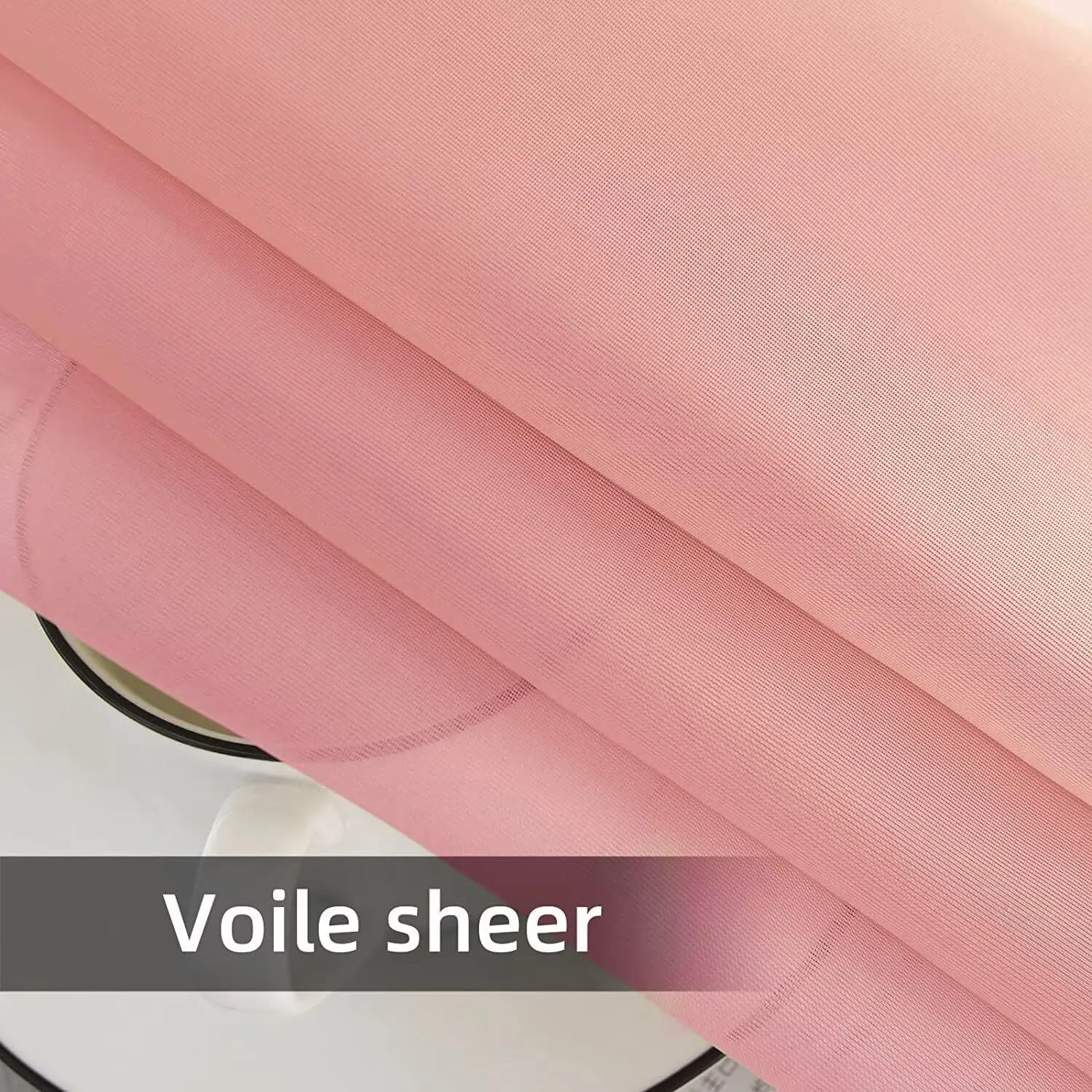 SpaceDresser Waterproof Outdoor Sheer Curtains for Patio - 2 Panels Rod Pocket Indoor Voile Sheer Curtain for Living Room,100W x 84L inch, Blush