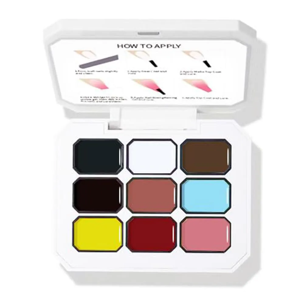 Sponge Pat Paint Nail Gel, 9 Colors Ombre Nails Gradient Gel Nail Blush Blooming Aura Nails Drawing Stripper Floral Painting Nail Art, No Wipe, UV/LED Curing (9 Colors D)