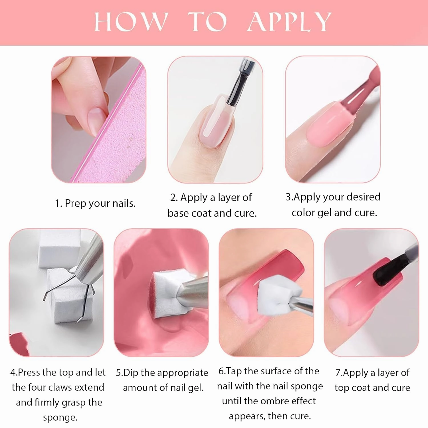 Sponge Pat Paint Nail Gel, 9 Colors Ombre Nails Gradient Gel Nail Blush Blooming Aura Nails Drawing Stripper Floral Painting Nail Art, No Wipe, UV/LED Curing (9 Colors E)