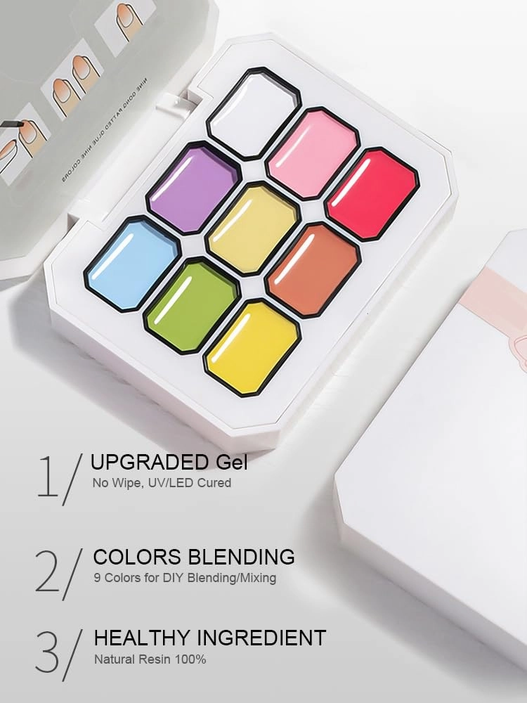 Sponge Pat Paint Nail Gel, Blending Colors Ombre Nails Gradient Gel Nail Blush Blooming Aura Nails Drawing Stripper Floral Painting Nail Art, No Wipe, UV/LED Curing (4 Colors Set A)