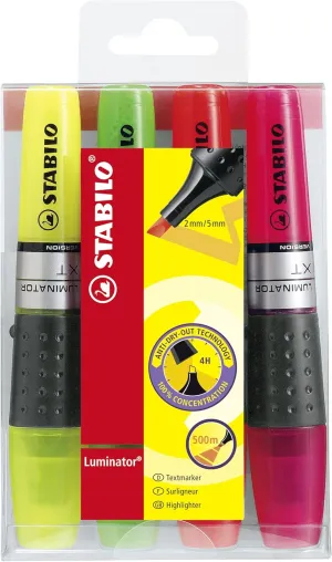STABILO Highlighter - LUMINATOR Wallet of 4 assorted colours