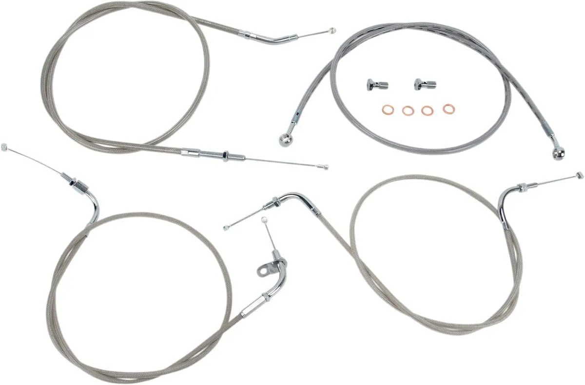 Stainless Handlebar Cable and Line Kit for 12"-14" Bars BA-8015KT-12