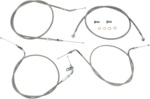 Stainless Handlebar Cable and Line Kit for 12"-14" Bars BA-8015KT-12