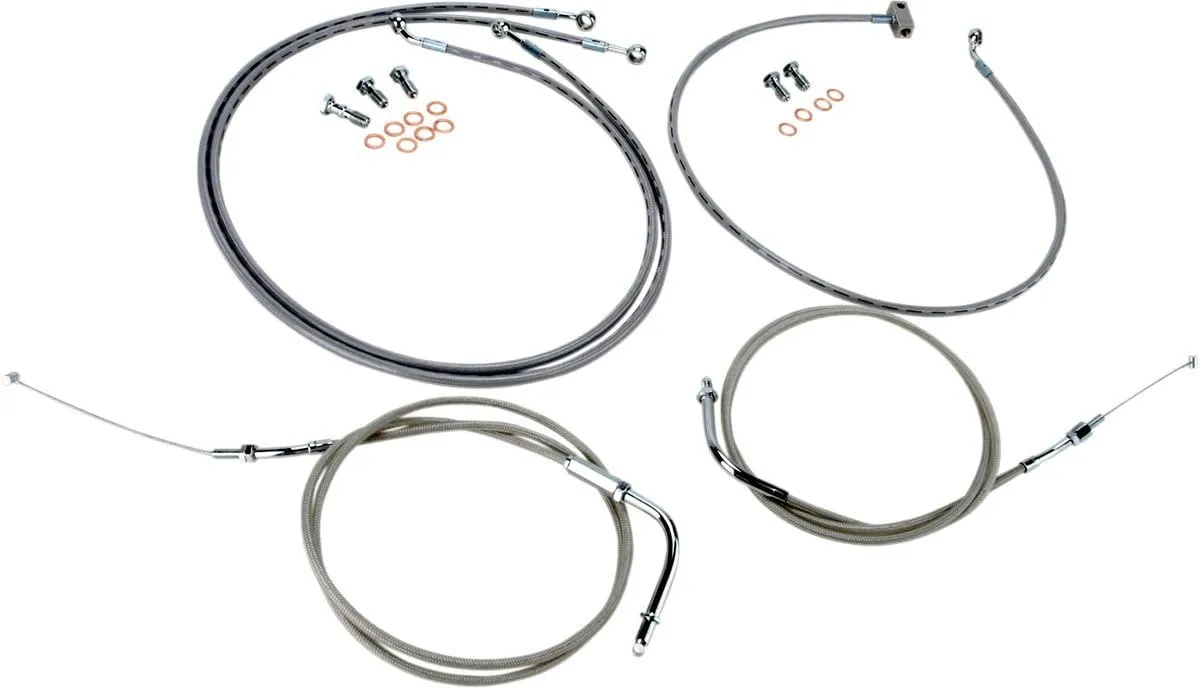 Stainless Handlebar Cable and Line Kit for 12"-14" Bars BA-8059KT-12