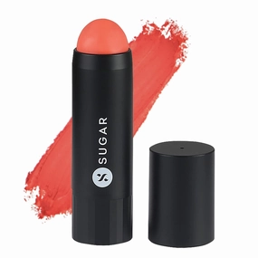 SUGAR Face Fwd Blush Stick - 01 Coral Climax (Bright Coral) Longlasting Formula, Lightweight