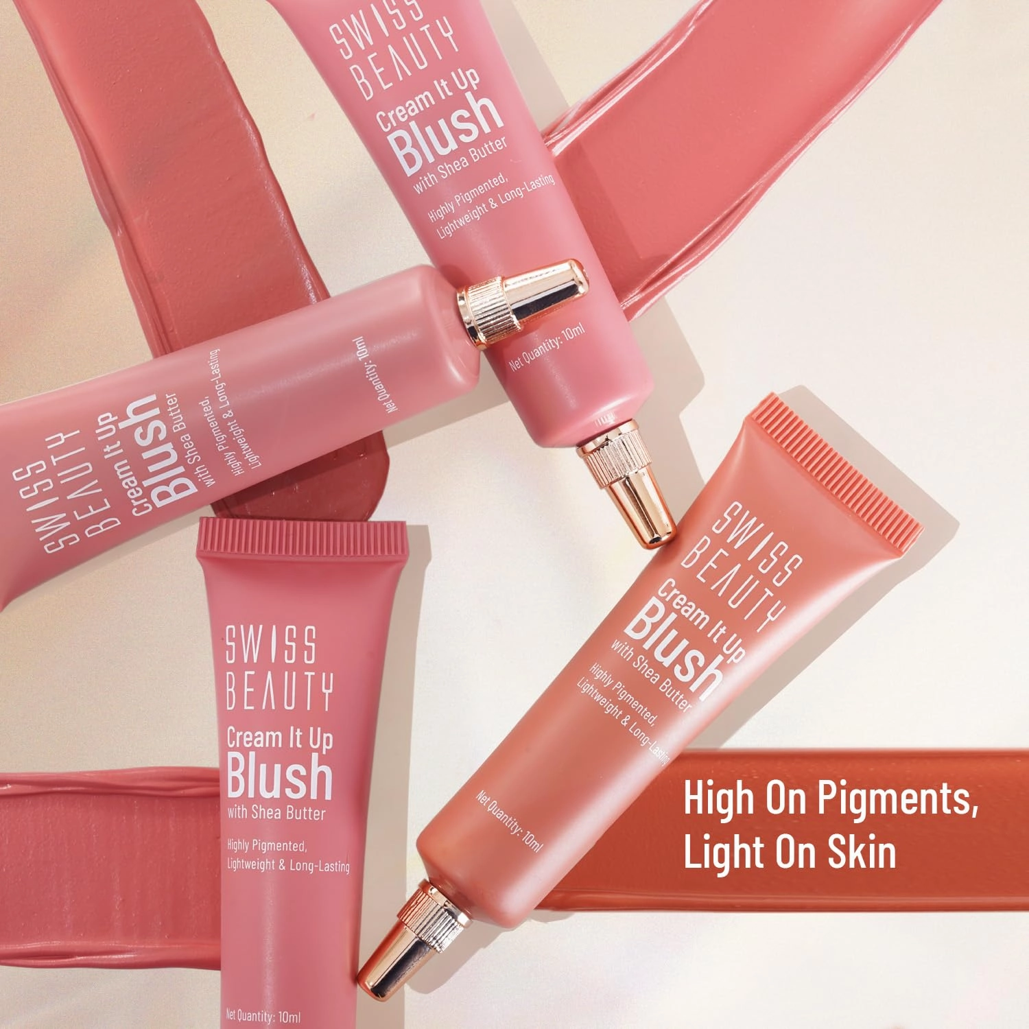 Swis's Beauty Cream It Up Blusher Highly Pigmented Long-lasting Buildable & Blendable For All Skin Types, Shade - Cheeky Peach, 10ml