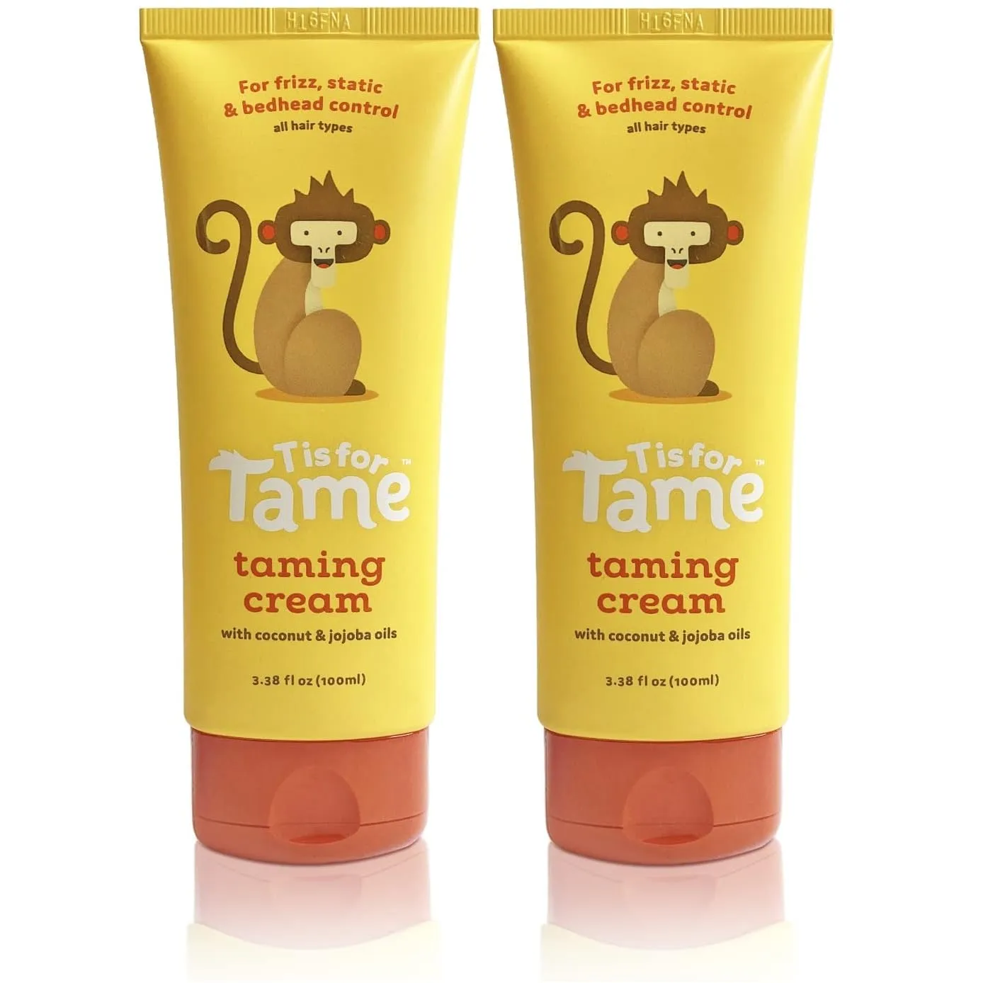 T is for Tame - All-Natural Hair Taming Cream for Kids, Frizz & Flyaway Control, Coconut Oil & Jojoba Leave-In, Safe for Babies & Toddlers, Non-Greasy, 3.38 Fl Oz (Bundle of 2)