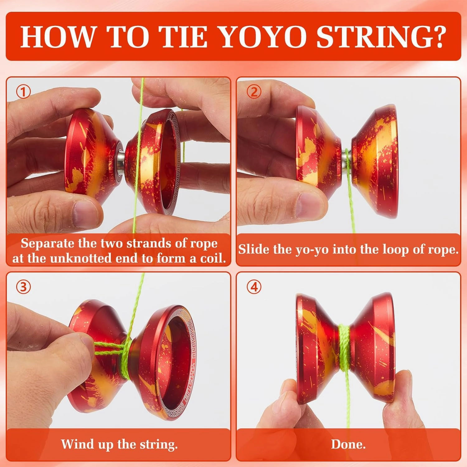 T16 Dual Purpose Yoyo Professional Responsive Yoyo for Kids 8-12 Beginner Metal Yo yo for Adults with Unresponsive Yoyos Bearing Kits, 10 Yo-Yo String, Case & Glove (Red and Gold)