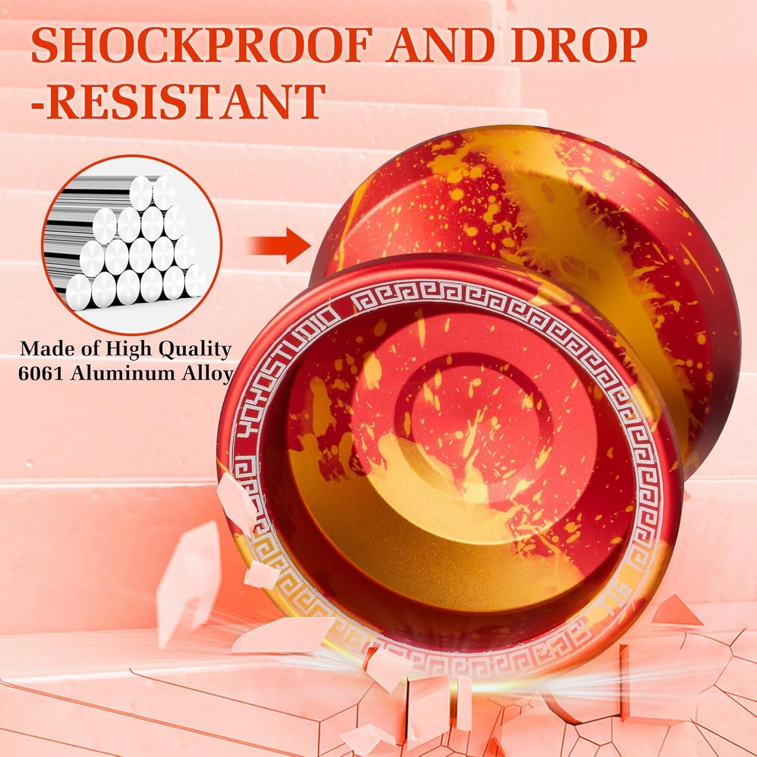T16 Dual Purpose Yoyo Professional Responsive Yoyo for Kids 8-12 Beginner Metal Yo yo for Adults with Unresponsive Yoyos Bearing Kits, 10 Yo-Yo String, Case & Glove (Red and Gold)