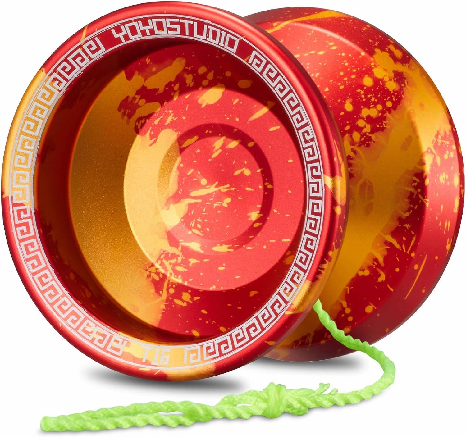 T16 Dual Purpose Yoyo Professional Responsive Yoyo for Kids 8-12 Beginner Metal Yo yo for Adults with Unresponsive Yoyos Bearing Kits, 10 Yo-Yo String, Case & Glove (Red and Gold)