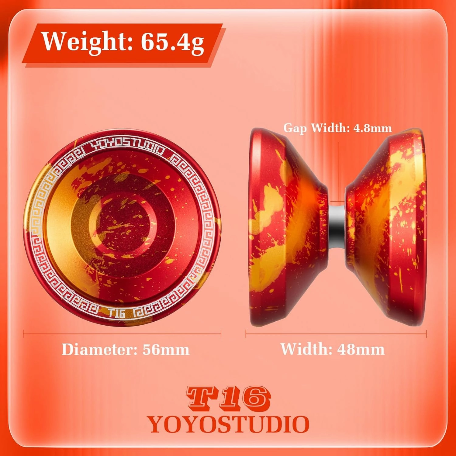 T16 Dual Purpose Yoyo Professional Responsive Yoyo for Kids 8-12 Beginner Metal Yo yo for Adults with Unresponsive Yoyos Bearing Kits, 10 Yo-Yo String, Case & Glove (Red and Gold)