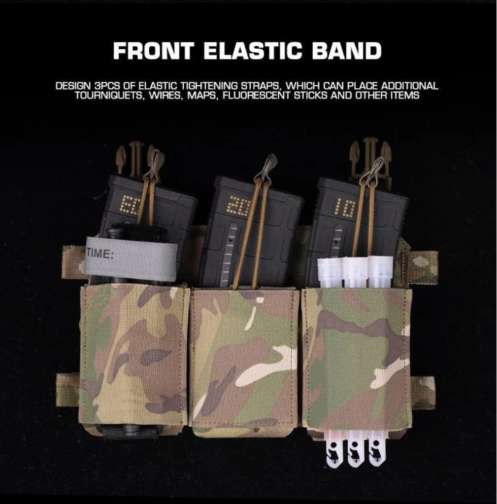 Tactical Plate Carrier Front Flap Pouch 545/762/556 Triple Mag Pouch for Airsoft Hunting Vest Chest Rig Magazine Bag Accessory