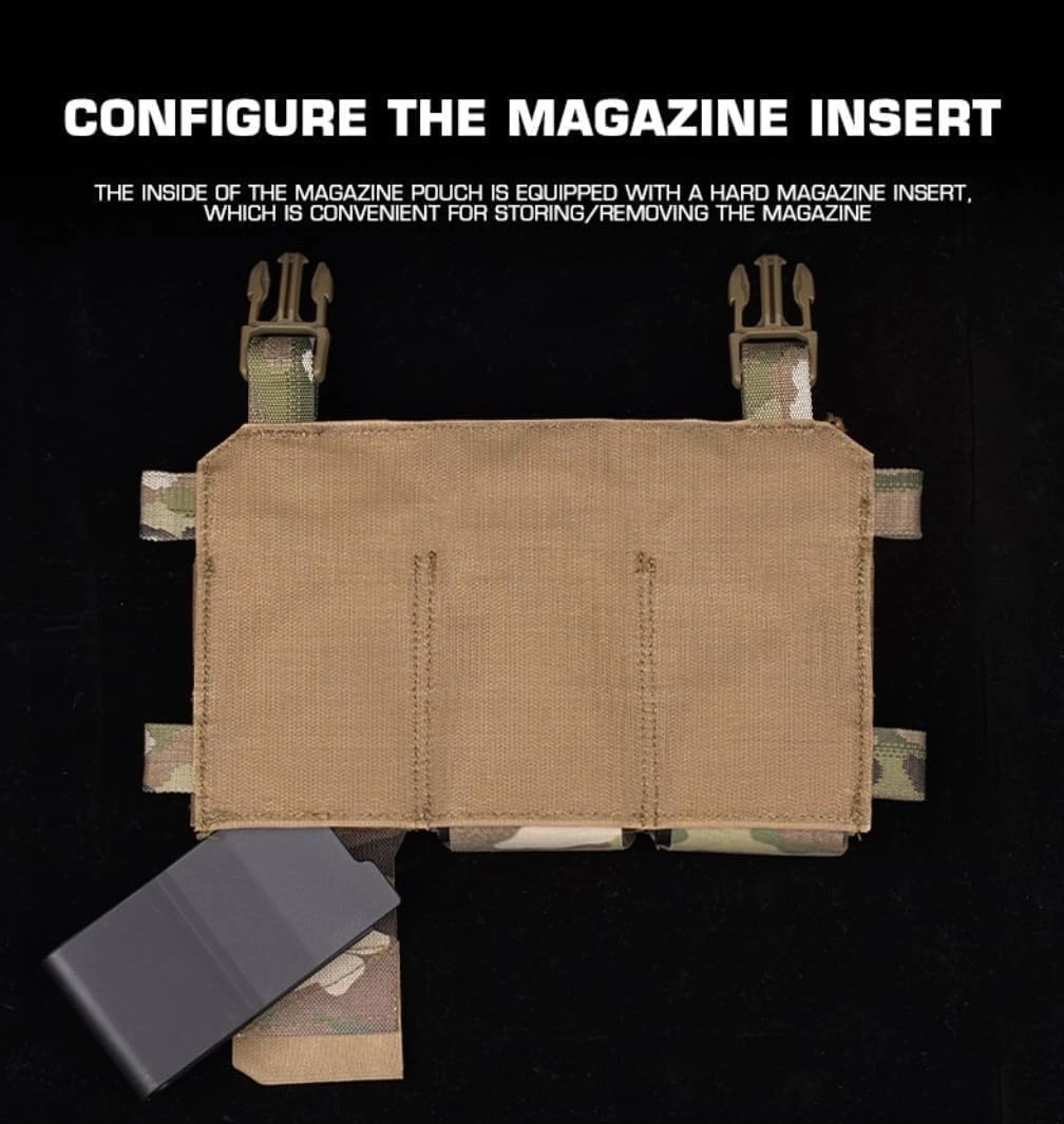 Tactical Plate Carrier Front Flap Pouch 545/762/556 Triple Mag Pouch for Airsoft Hunting Vest Chest Rig Magazine Bag Accessory