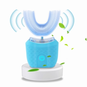 TAISHAN Ultrasonic Electric Toothbrush,U-Shaped Automatic Toothbrush 360° Cleaning with UV Light with 4 Clearing Gear, Washable Travel Home Dual-Use