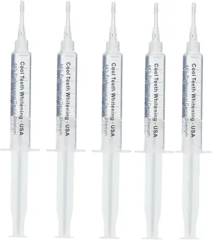 Teeth Whitening Gel for Trays 5 Pcs Fast Acting Teeth Whitening Gel Refill with Strongest 44% Carbamide Peroxide Gel, 2 Bleach Trays Included for Teeth Bleach, Enamel Safe, Gluten Free and Vegan