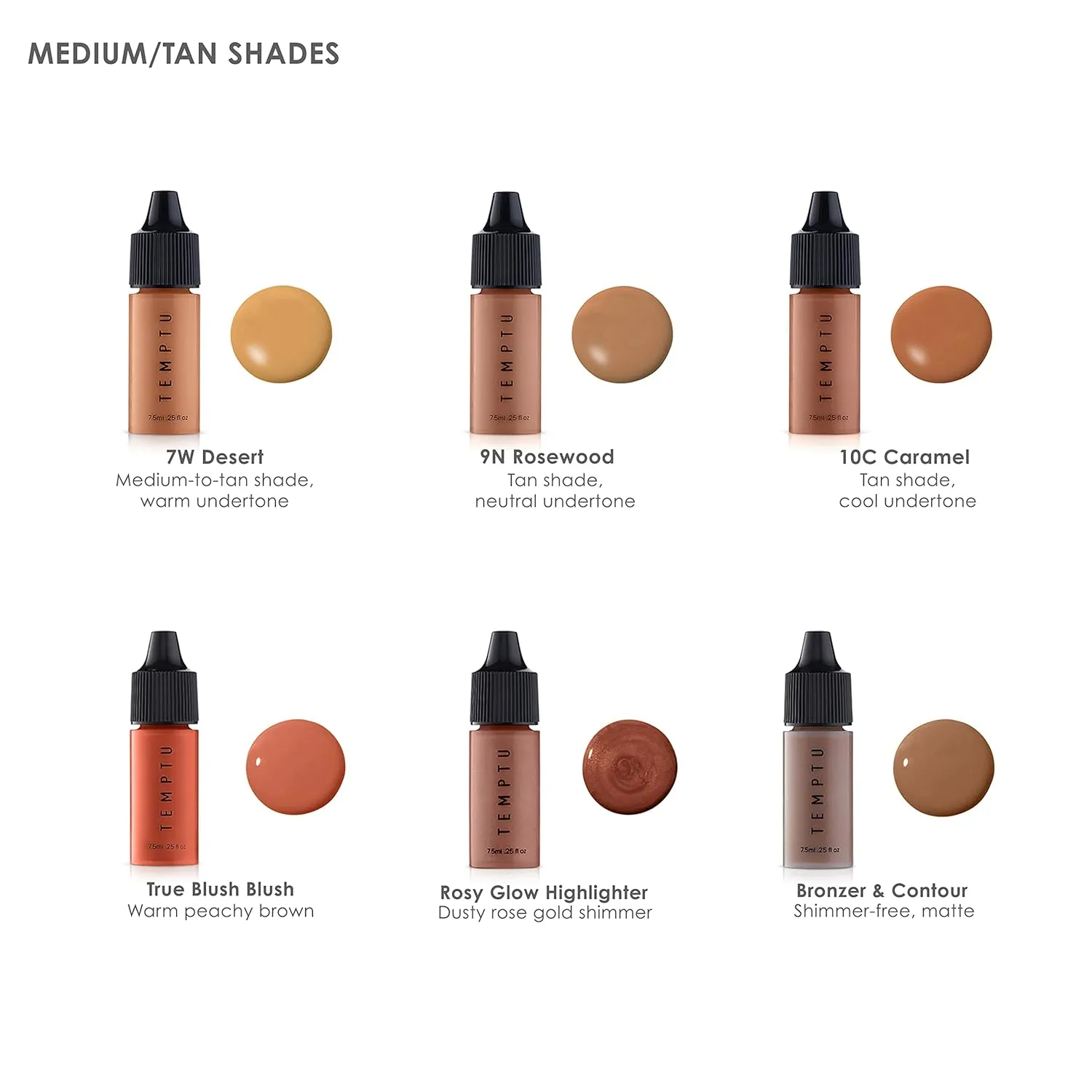 TEMPTU One Airbrush Make-up Kit for Complexion Perfection with Cordless Compressor, Medium/Tan & Airpod Pro Cartridge Bundle