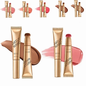 Tenddaily Sculpt Tape & Blush Tape Duo - Blush, Summaryas Contour Wand & Blushs Wand DuoBlush, Liquid Blushs Wands for Women, Cream Contours Stick Makeup with Applicator (Contour Blush01)