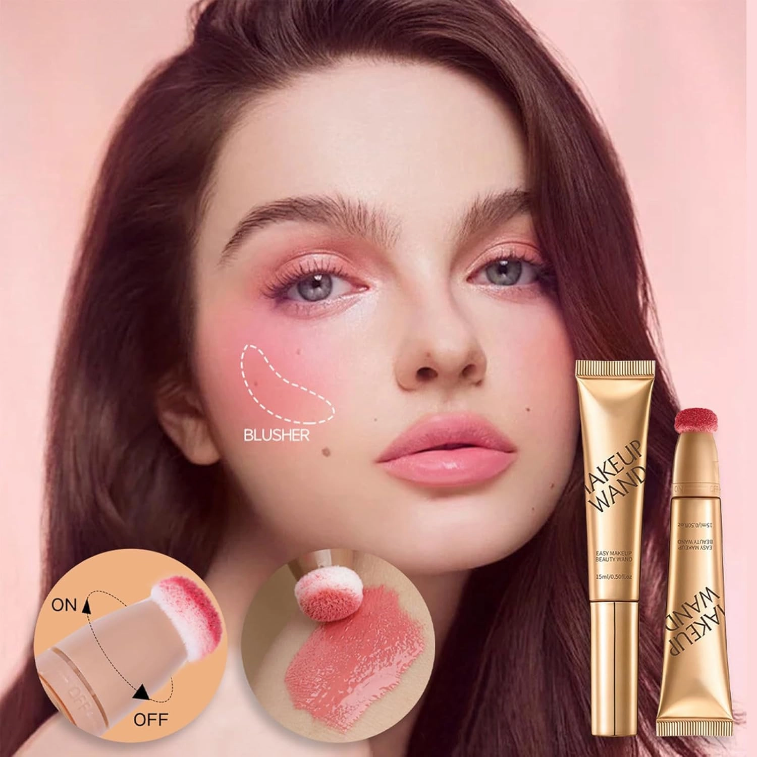 Tenddaily Sculpt Tape & Blush Tape Duo - Blush, Summaryas Contour Wand & Blushs Wand DuoBlush, Liquid Blushs Wands for Women, Cream Contours Stick Makeup with Applicator (Contour Blush01)