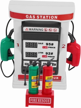 Totority 1Set Gas Station Model Multi Function Interactive Card Swiping Voice Feature Realistic Digital Display for Educational Assembly for Imagination and Coordination Development
