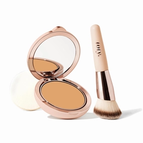 Toty by Sofia Vergara - Ilumina CC Creamy Compact SPF 50  Mineral Broad Spectrum Sunscreen for Face   Ilumina Brush - CC cream foundation with spf 50 - MAKEUP - 4N Bundle
