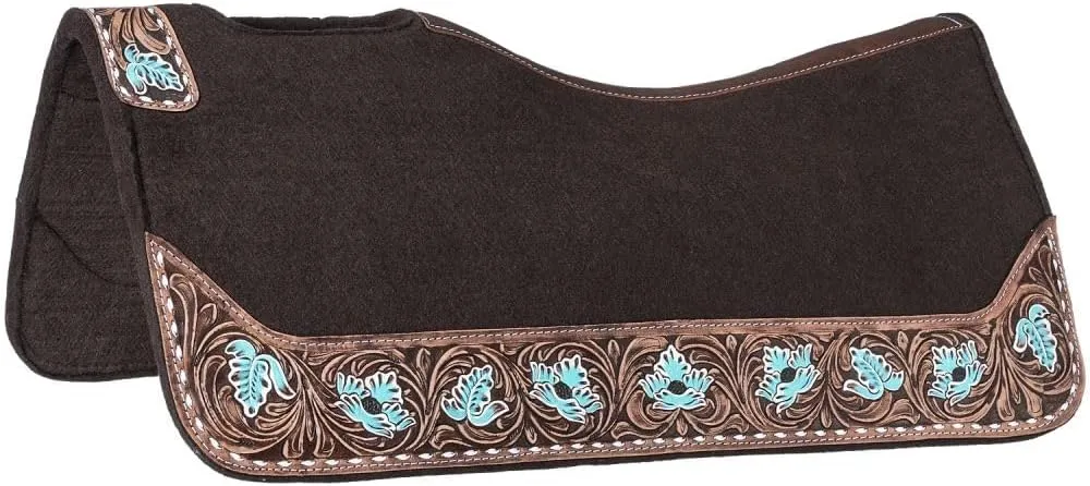 Tough 1 Floral Tooled Felt Saddle Pad