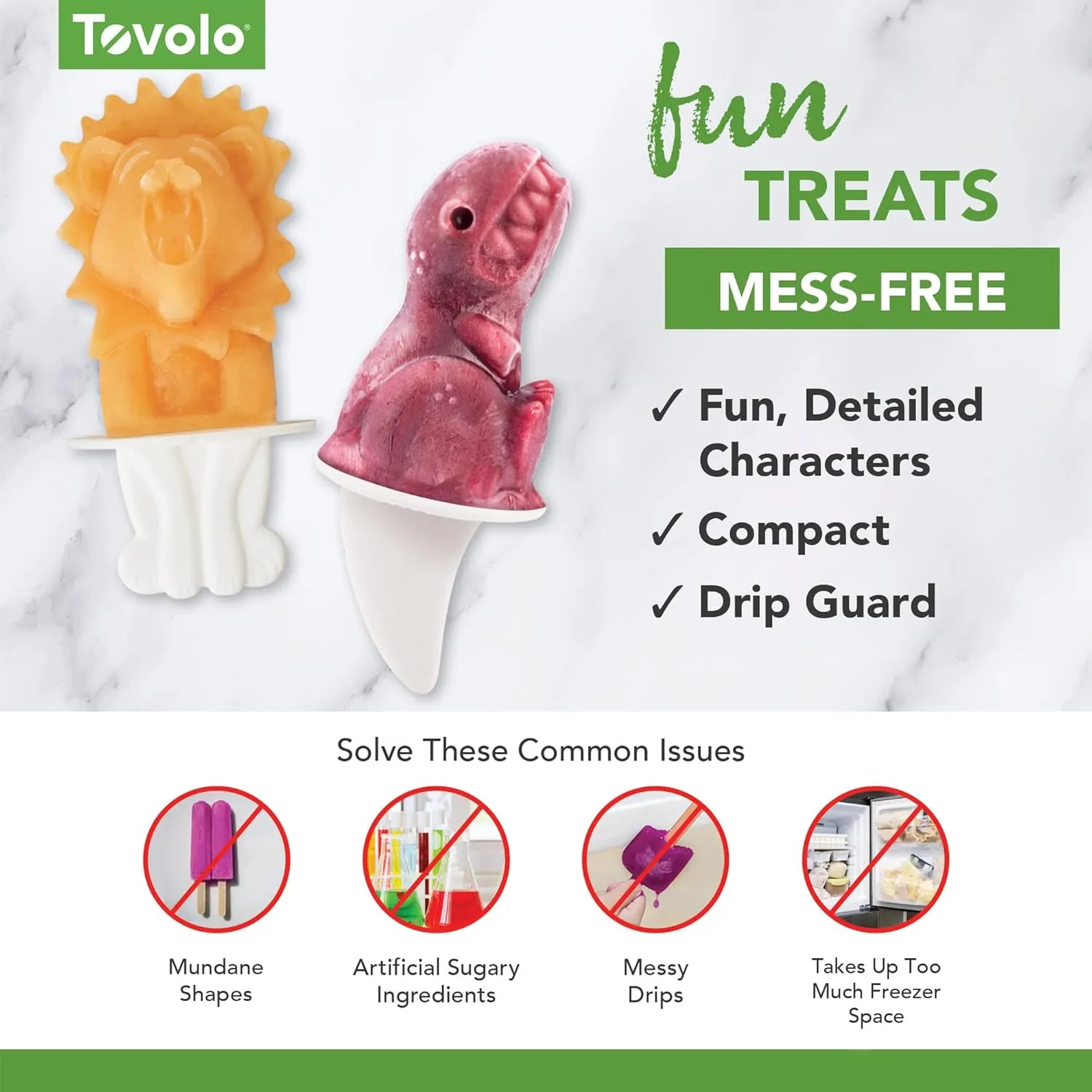 Tovolo Silicone Popsicle Molds with Sticks (Penguin) - Ice Pop Molds with 4 Cavities for Homemade Flavored Ice Pops & Frozen Snacks - Popsicle Maker with Drip-Guards, Dishwasher Safe & BPA-Free