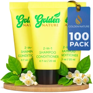 Travel Size 2-in-1 Shampoo & Conditioner - Jasmine, 0.7 fl oz, 100 PK - Delight Your Guests with Soothing & Refreshing Conditioning Shampoo - Bulk Small Size Luxury Hotel Toiletries
