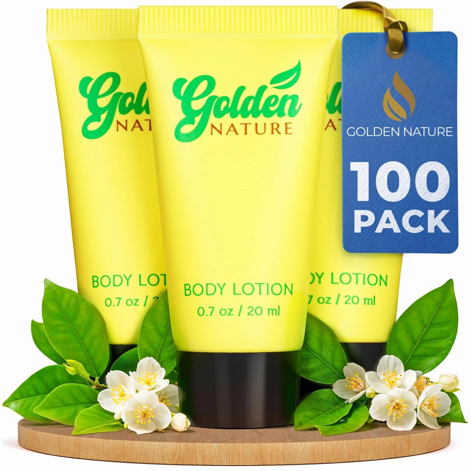 Travel Size Hotel Body Lotion - Jasmine, 0.7 fl oz, 100 PK - Delight Your Guests with Soothing & Refreshing Body Lotion - Bulk Small Size Toiletries for Airbnb, Motels & Guest Rooms