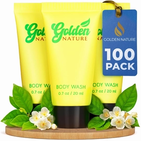 Travel Size Hotel Body Wash - Jasmine, 0.7 fl oz, 100 PK - Delight Your Guests with Soothing & Refreshing Body Wash - Bulk Small Size Toiletries for Airbnb, Motels & Guest Rooms