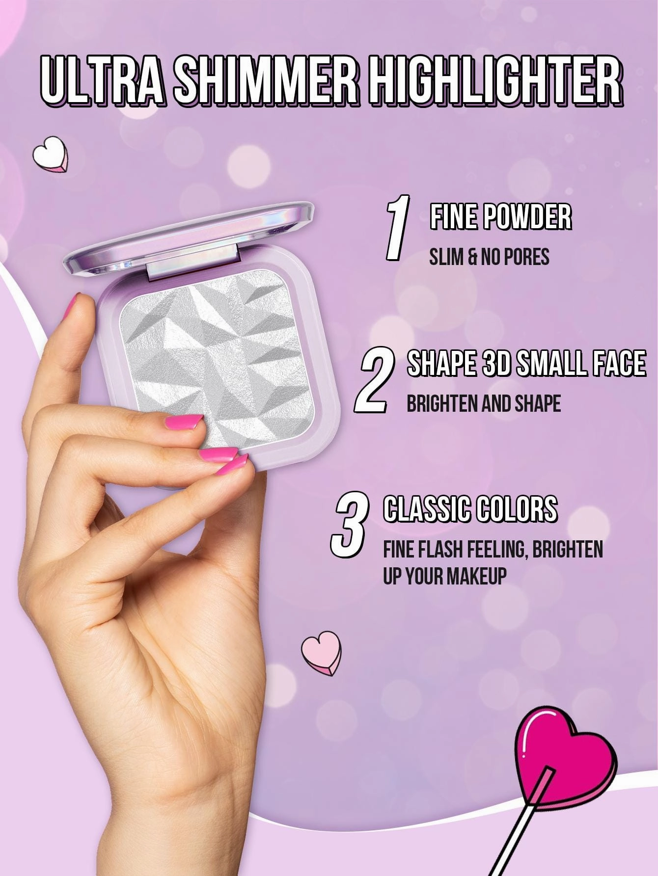 Ultra Shimmer Highlighter for a Radiant Glow - Silver Glitter Illuminator for Face, Nose, and Eye Contouring