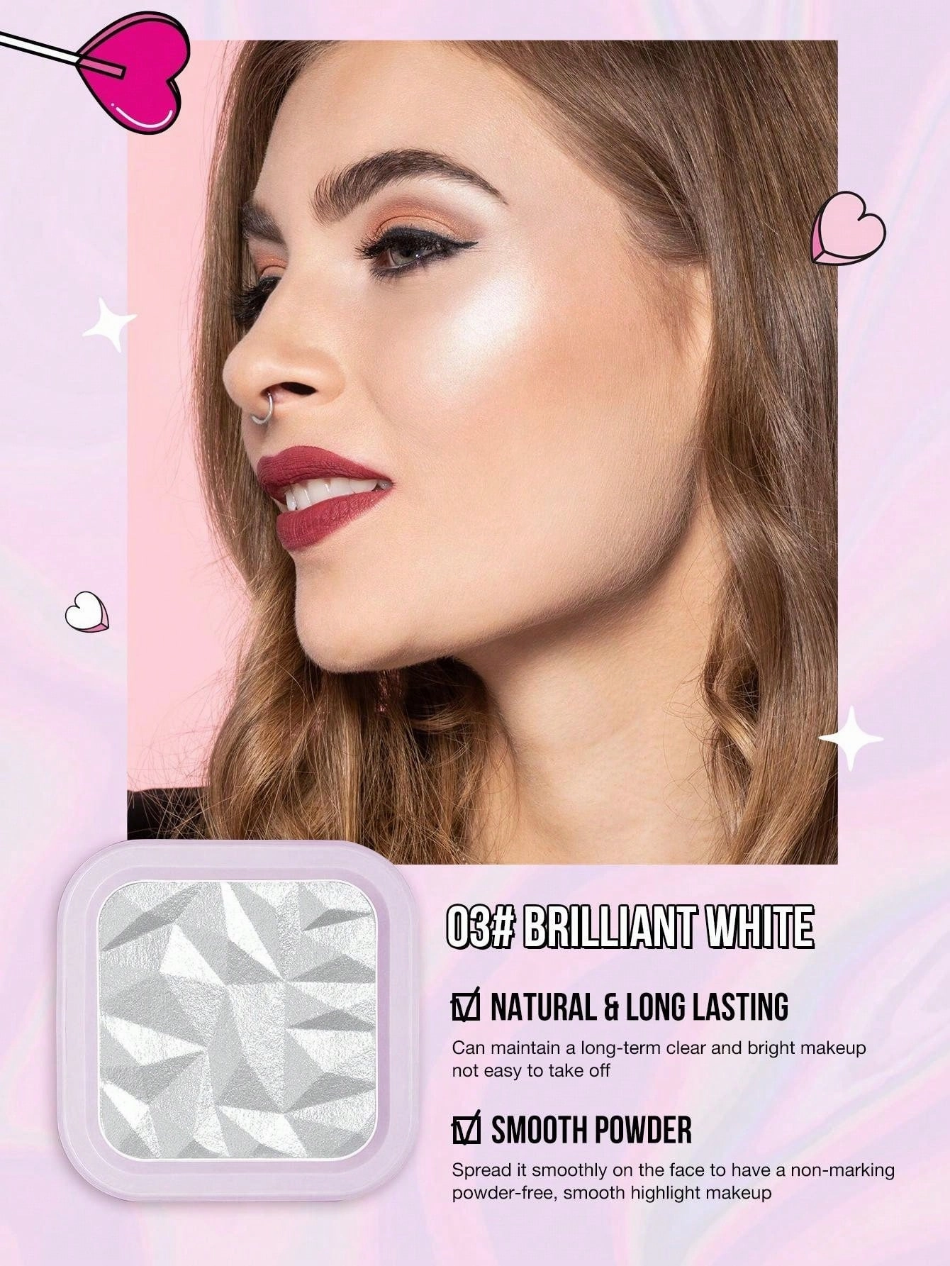 Ultra Shimmer Highlighter for a Radiant Glow - Silver Glitter Illuminator for Face, Nose, and Eye Contouring