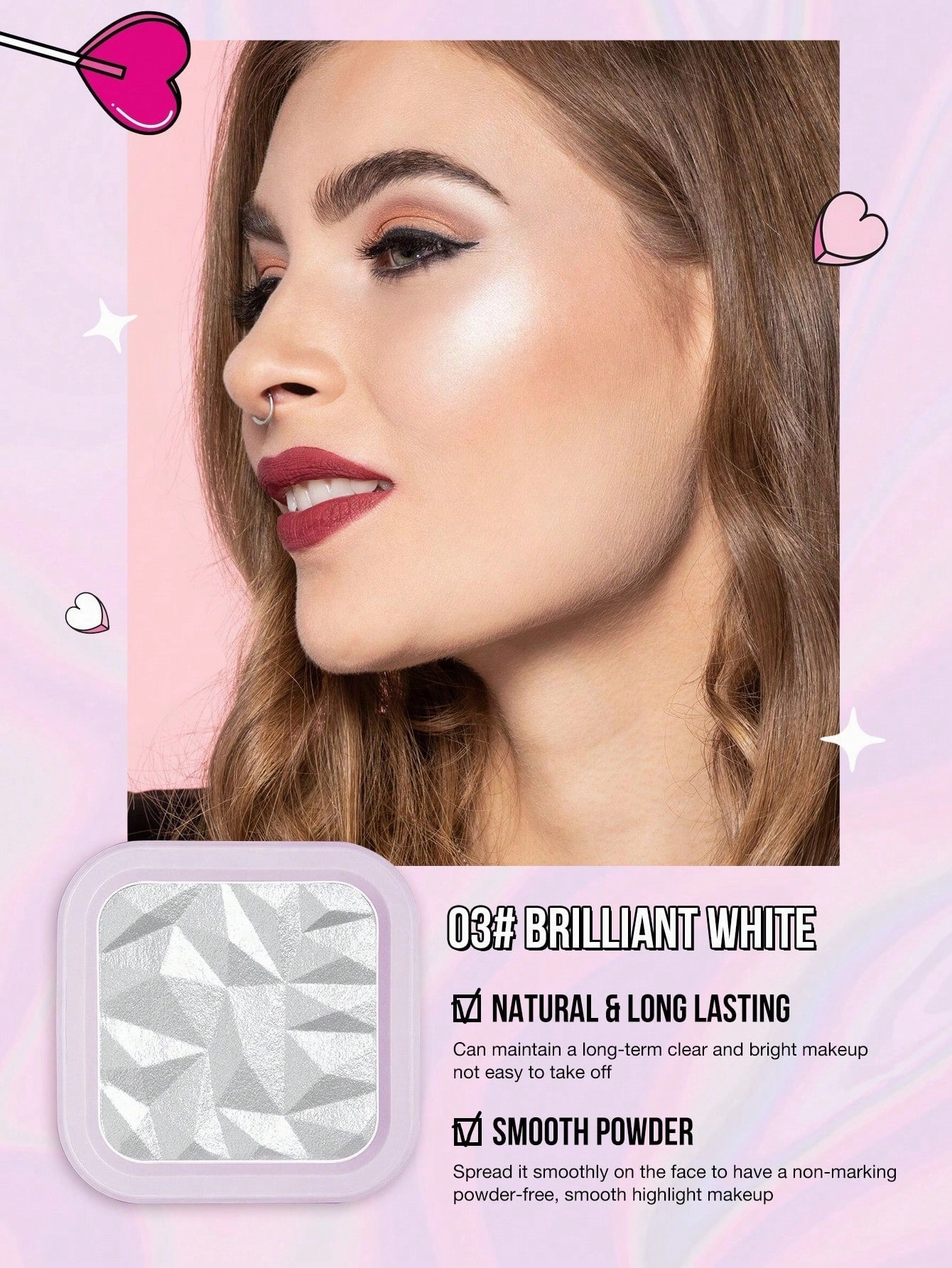 Ultra Shimmer Highlighter for a Radiant Glow - Silver Glitter Illuminator for Face, Nose, and Eye Contouring
