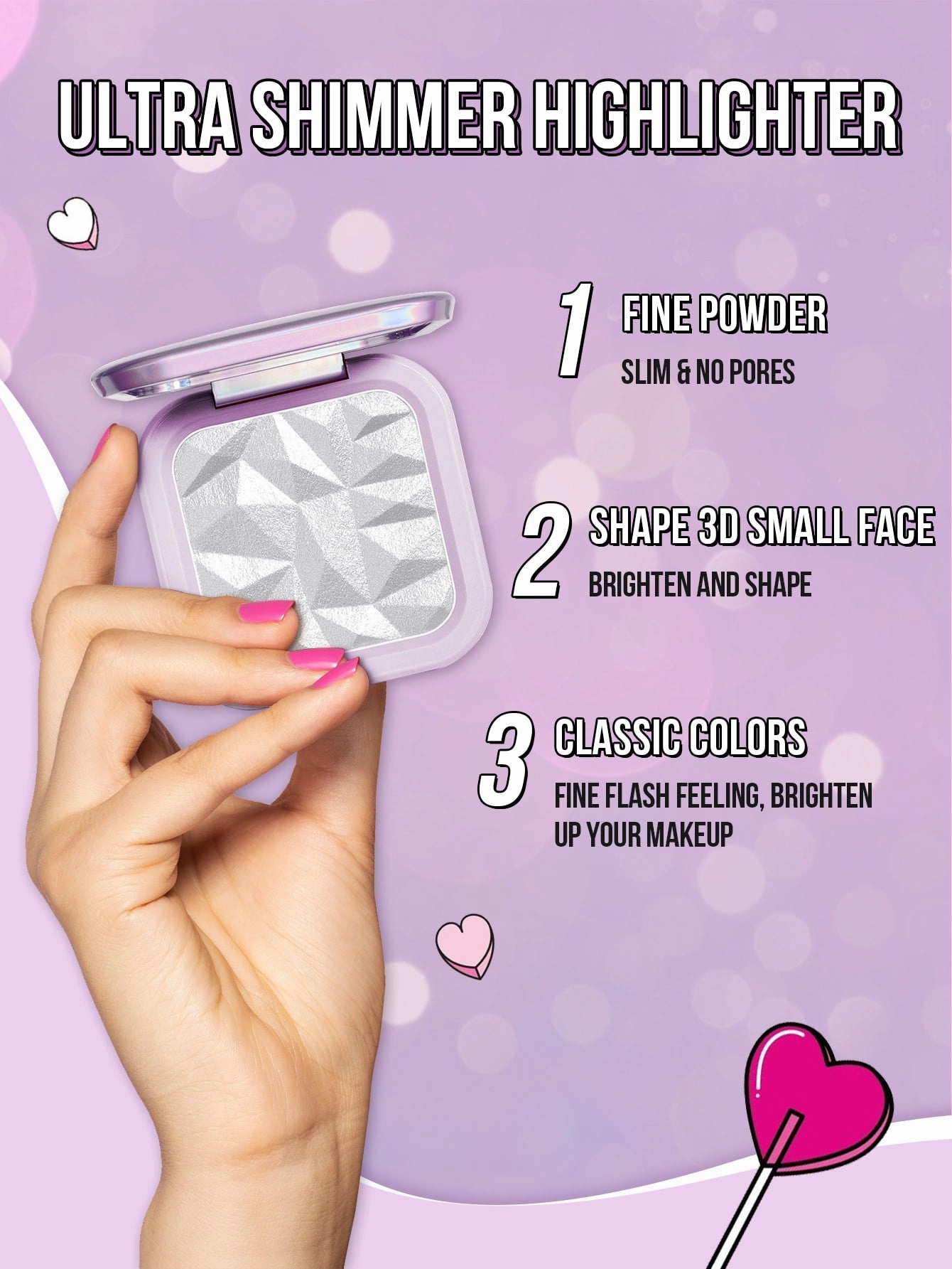 Ultra Shimmer Highlighter for a Radiant Glow - Silver Glitter Illuminator for Face, Nose, and Eye Contouring