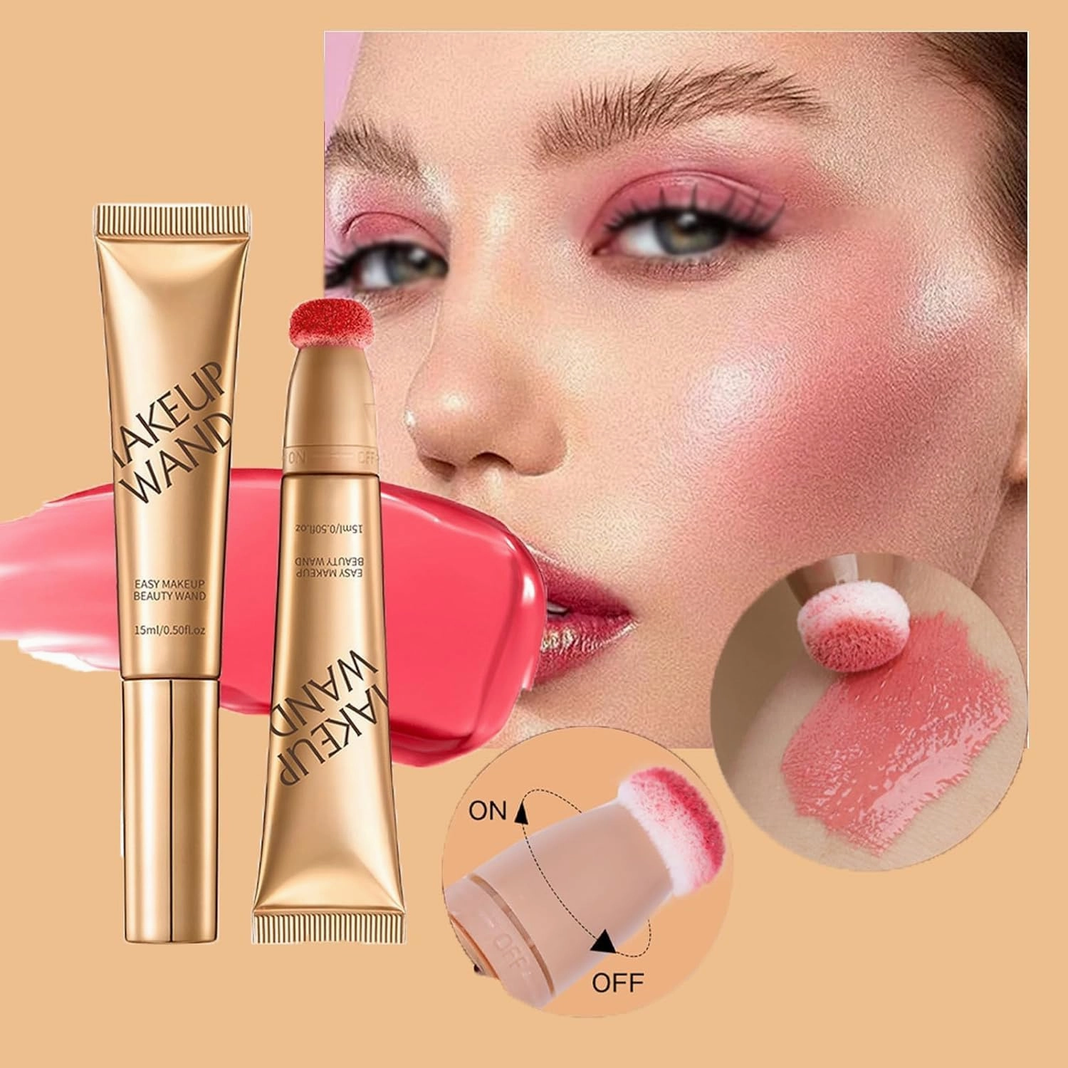 Unanimous Agree Blush, Summaryas Contour Wand & Blush Wand Duo, 2 In 1 Liquid Contours Duo For Women With Applicator (03blush 02contour)