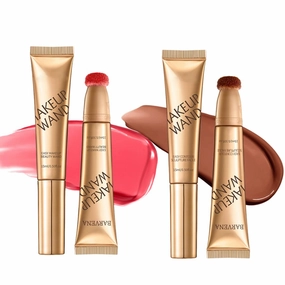 Unanimous Agree Blush, Summaryas Contour Wand & Blush Wand Duo, 2 In 1 Liquid Contours Duo For Women With Applicator (03blush 02contour)