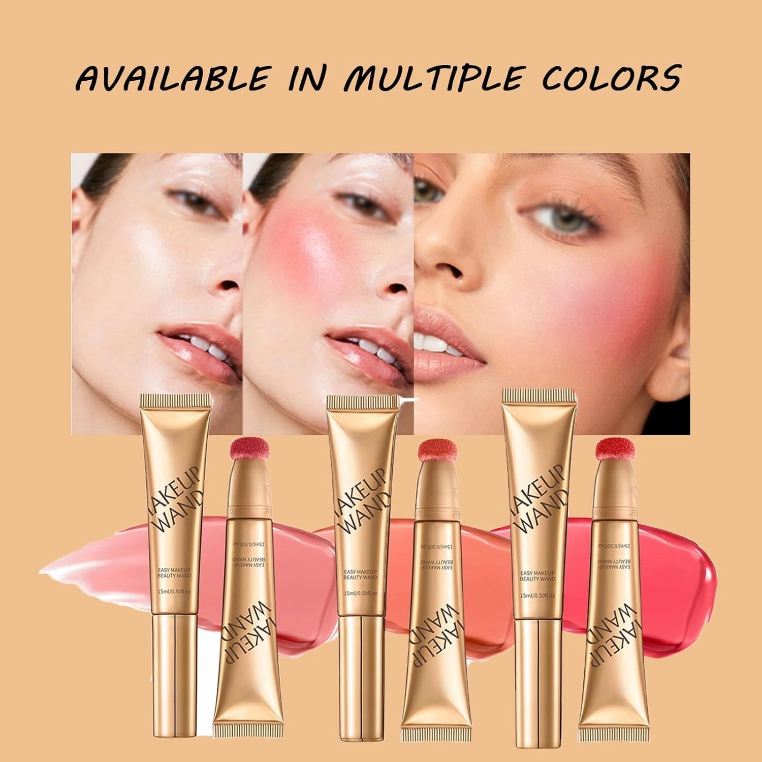 Unanimous Agree Blush, Unanimous Agree Summaryas Contour Wand & Blushes Wand Duo, 2 In 1 Liquid Contours Duo for Women with Applicator (Blush#01 Contouring#01, 15ml/pc)