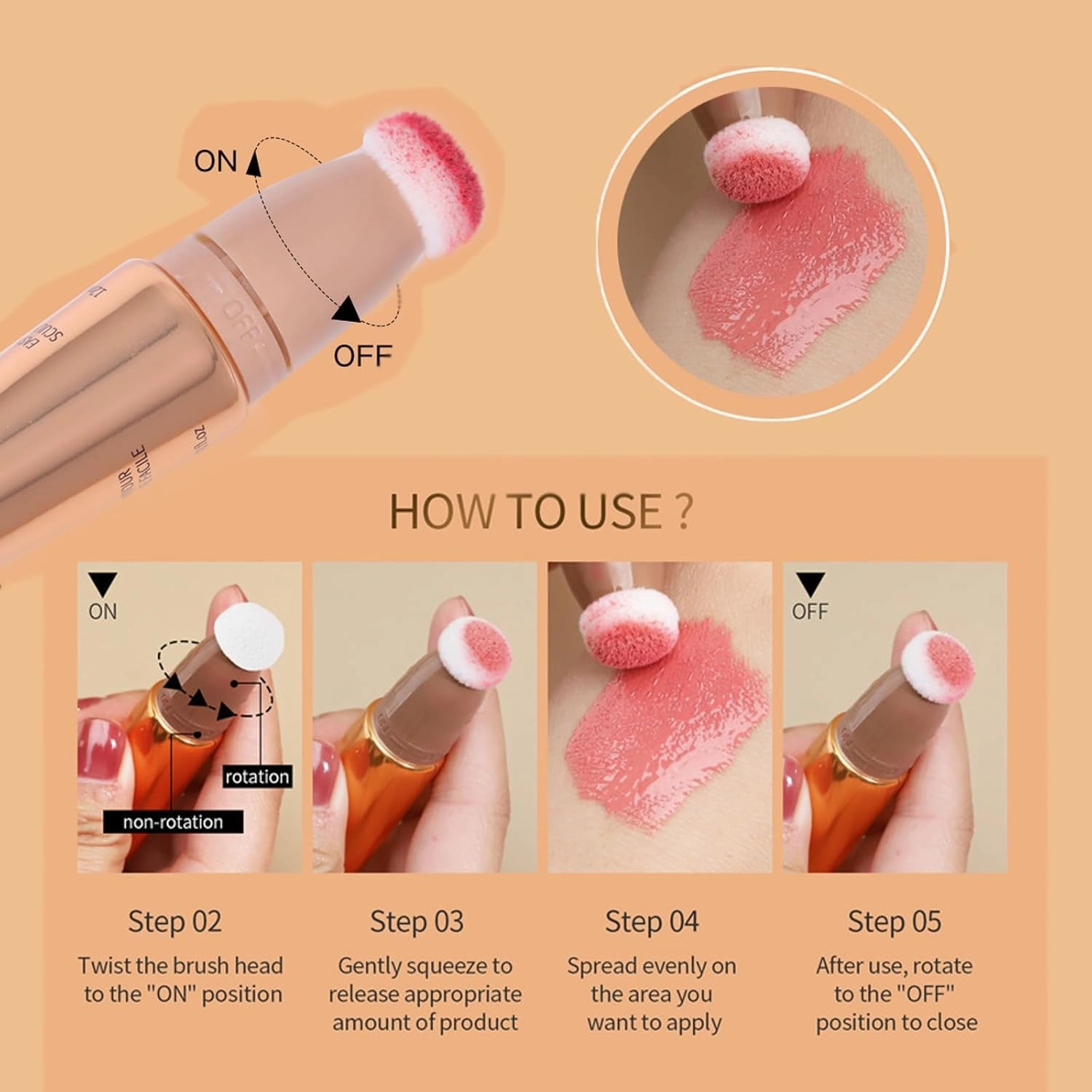 Unanimous Agree Blush, Unanimous Agree Summaryas Contour Wand & Blushes Wand Duo, 2 In 1 Liquid Contours Duo for Women with Applicator (Blush#01 Contouring#01, 15ml/pc)