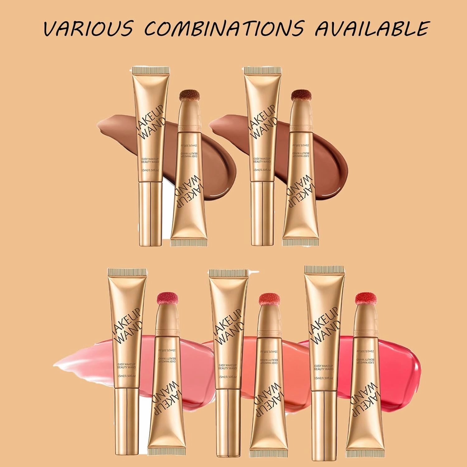 Unanimous Agree Blush, Unanimous Agree Summaryas Contour Wand & Blushes Wand Duo, 2 In 1 Liquid Contours Duo for Women with Applicator (Blush#01 Contouring#01, 15ml/pc)