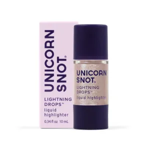 Unicorn Snot Liquid Highlighter Lightning Drops: Buildable Highlighter Makeup for Face and Body - Collarbone, Cheekbones, Brows - Liquid Illuminator for Spotlights, Cruelty-Free (Aqua Rose/Nymph)